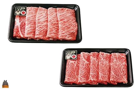 《和牛日本一獲得》5等級 これが!!鹿児島黒牛 2種の部位を食べ比べる「すき焼き」（カタロース300g＆ウデスライス300g) ( 5等級 黒牛 黒毛和牛 牛肉 日本一 全国和牛能力共進会 徳之島 奄美 鹿児島 すき焼き しゃぶしゃぶ スライス 肉汁 霜降り 赤身 食べ比べ オススメ プレミアム JA食肉かごしま )