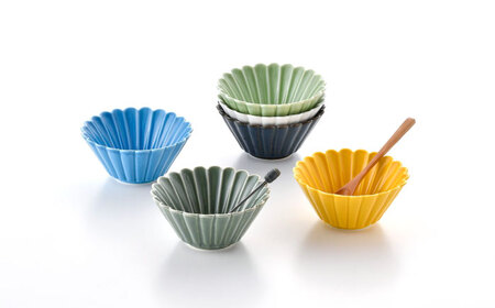 【波佐見焼】菊型小鉢カラフル6色セット 食器 皿【洸琳窯】[GE64] 波佐見焼