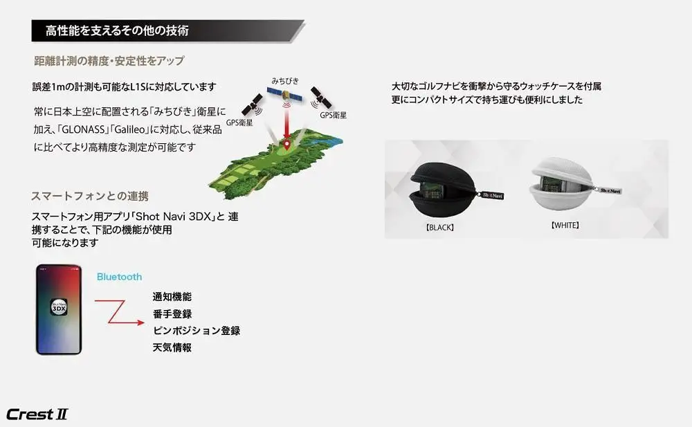  【アウトレット】 訳あり  ショットナビ Crest2 （Shot Navi Crest2） ホワイト ゴルフ 距離計