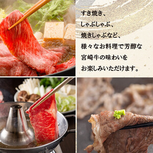 日本一おいしい黒毛和牛「宮崎牛」のすき焼きしゃぶしゃぶ用ももスライス700g(350ｇ×2ｐ) ブランド牛の人気な赤身　TF0613-P00020