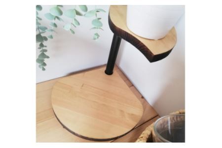 [角にも置ける] 葉っぱのスタンドシェルフ 3段タイプ ナチュラル（天然木／完成品） [0979]