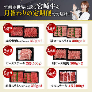 【12ヶ月定期便】宮崎牛定期便【 肉 牛肉 国産 宮崎県産 宮崎牛 黒毛和牛 和牛 焼肉 しゃぶしゃぶ すきしゃぶ 焼しゃぶ 4等級 A4ランク 】
