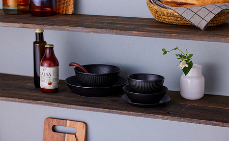 食器 5点セット MNW-5S ブラック 電子レンジ 食洗器対応 磁器 新生活 アイリスオーヤマ 食器セット 