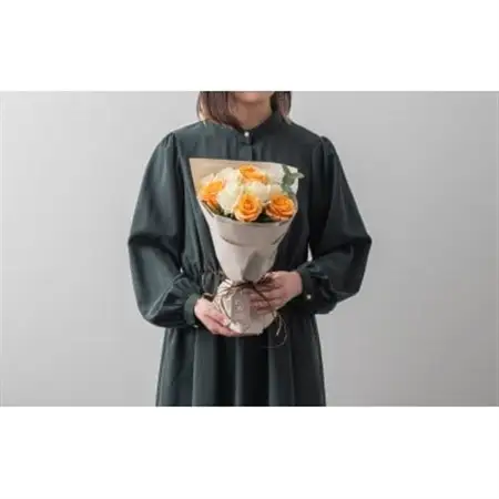 ホシファーム　フリルブーケ　ホワイトオレンジ　12本_花・観葉植物  花 _【配送不可地域：離島】【1465231】