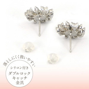 プラチナ　フラワーデザイン　ダイヤ　片耳0.5ct×２　ピアス　管理番号686435　×1ペア 218-022