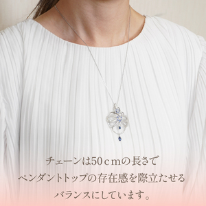 プラチナ　サファイヤアンティーク　ネックレス　管理番号716636　×1本 218-010