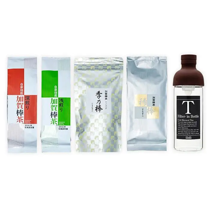 【急須不要】加賀棒茶４種とフィルターインボトルの詰合せ（石川県ふるさと認証食品）