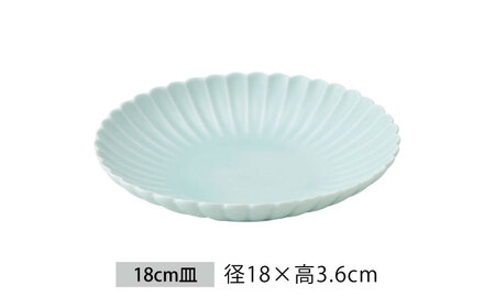 【美濃焼】菊型 皿セット 青磁【大東亜窯業】 食器 皿 プレート セット サラダ デザート メインディッシュ シンプル [MAG080]