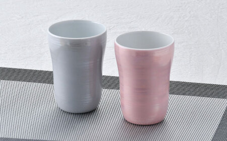 【波佐見焼】パールフリーカップ（グレー・ピンク）食器【大新窯】[DC149] 波佐見焼