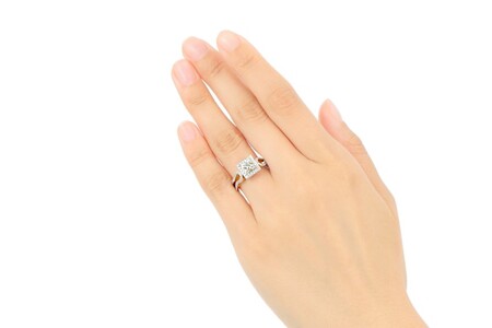 【ふるなび限定】【一点もの】ダイヤモンド（1.009ct）K18PG/WGリング　R66　K05097-H　FN-Limited-SP