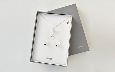 ネックレス・イヤリングセット iriser ミズアオイ ｜ ネックレス・イヤリング