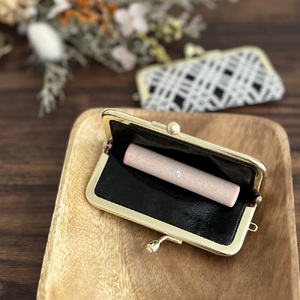 こぎん刺し　印鑑ケース（黒×生成り）ハンドメイド印鑑ケース手作り 青森県五所川原市