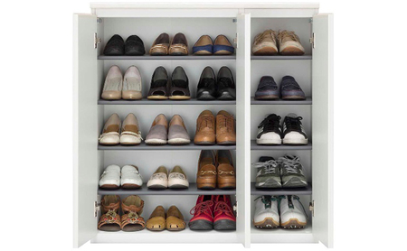 シューズラック　幅90cmダークブラウン インテリア 引手ない すっきり デザイン 水洗い 樹脂 ゆっくり閉まる ダンパー付 安全機能 オープンスペース おしゃれ 下駄箱 