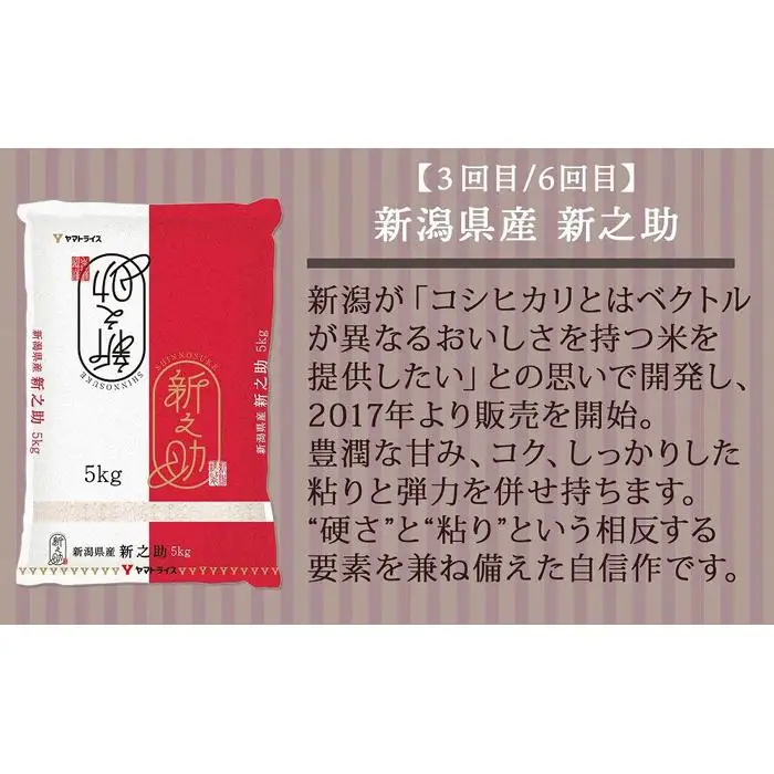 【定期便全6回】新潟県産米厳選食べ比べ 5kg（受注の翌月から毎月配送）