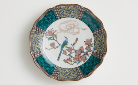 九谷焼　4.2号皿揃　花鳥絵変り（5枚セット） a01 民芸品 工芸品 お皿 豆皿 