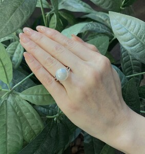 【ふるなび限定】【一点もの】Pt900　白蝶真珠ダイヤモンドリング　FR13　K05076-H　FN-Limited-SP