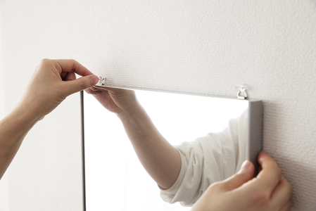 リフェクスミラー姿見 バリエ ダブル (フィルムミラー) RMV-2-PBL (幅60cm×高さ100cm×厚み2cm)ペールブルー [0719]