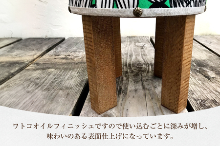 【選べる2つのデザイン】まるスツール グリーン [3d28bae410006]