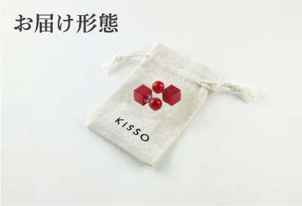 ＜KISSO＞Reversible pierced レッド