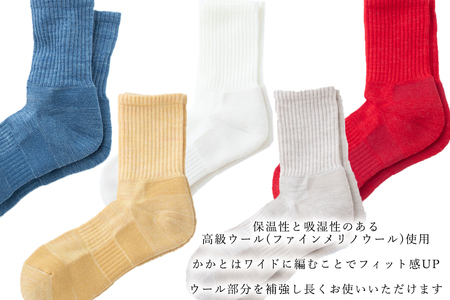 【薄いのにあたたかい！】ウール製足底補強パイルソックス（23-25cm）5足セット【A：ポップなセレクトカラー】 /// くつした 靴下 ソックス 足元 おしゃれ 通年 人気 奈良県 広陵町 温か 温活 日本製 カジュアル