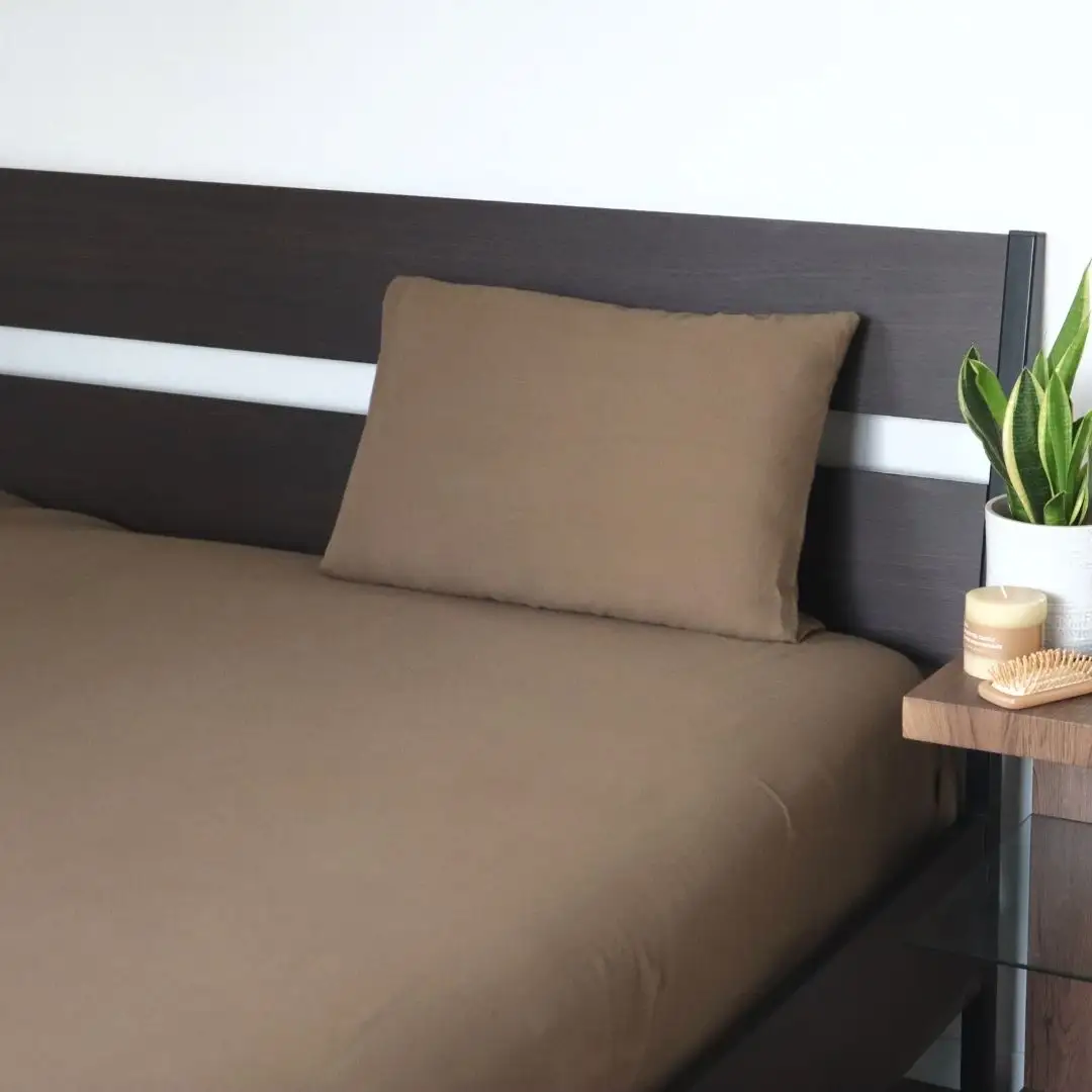 【tissu de coton/ダブルガーゼ】泉州南部織 ピローケース 1枚（ブラウン）