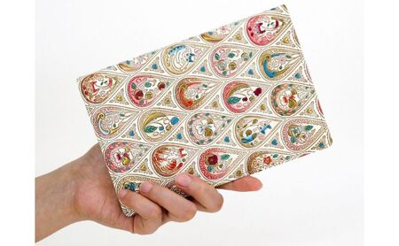 【文庫屋大関】パーソナルホルダー　花と猫＜ローズ＞【皮革工芸品】 民芸品 雑貨 日用品 ファイル 多用途 牛革 