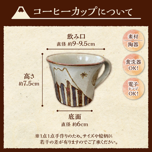富士山柄　コーヒーカップ