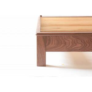 旭川家具 MUKU工房オリジナル ムク ベッド シングル ウォールナット 【 国産 無垢 インテリア 木製 ナチュラル すのこ シングルベッド ベッドフレーム 寝室 北海道 】 _02930