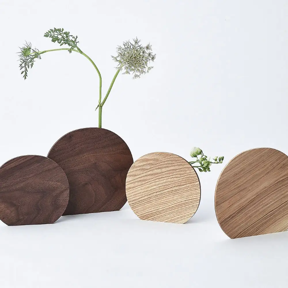 Palette vase -  large　walnut/SASAKI【旭川クラフト(木製品/一輪挿し)】パレットベース / ササキ工芸_03249