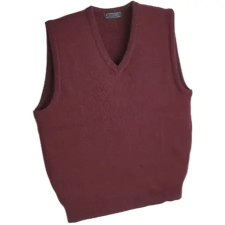 無地 メンズニット ベスト ワイン 3L寸 15200_装飾品・工芸品 男性・メンズ 洋服 _【1219178】
