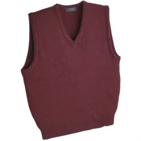 無地 メンズニット ベスト ワイン 4L寸 15200_装飾品・工芸品 男性・メンズ 洋服 _【1219179】
