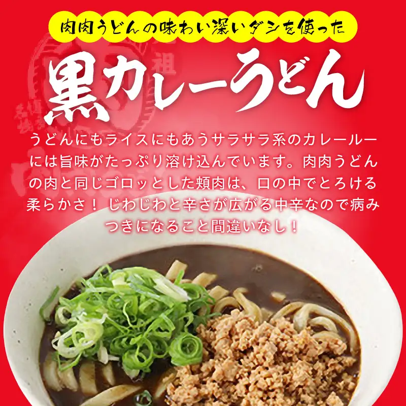 冷凍 肉肉うどん２食・天ぷらうどん２食・黒カレーうどん１食 バラエティセット【A5-460】