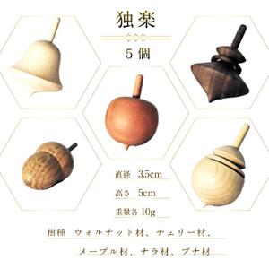 天然木使用 木製 独楽（5個） 土俵セット こま_01734