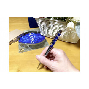 草津あおばなのハーバリウムボールペン(シルバー)