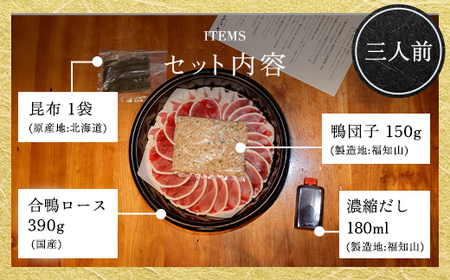 福知山名物 鴨すき 鴨肉と鴨団子セット (3人前) ふるさと納税 福知山市 鳥名子 とりなご 鴨鍋 鴨 かも かもなべ 鍋 鍋セット 人気 おすすめ 絶品 特製 お祝い ギフトプレゼント 贈答品 贈り物 すき焼き 鍋の季節 ご褒美 【fc-ZJ002-C】【鳥名子】
