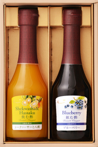 オークスハート 飲む酢 デザートビネガー250ml 2本セット フルーツビネガー 果実酢 ブルーベリー シークヮーサーと八朔 詰合せ 内堀醸造