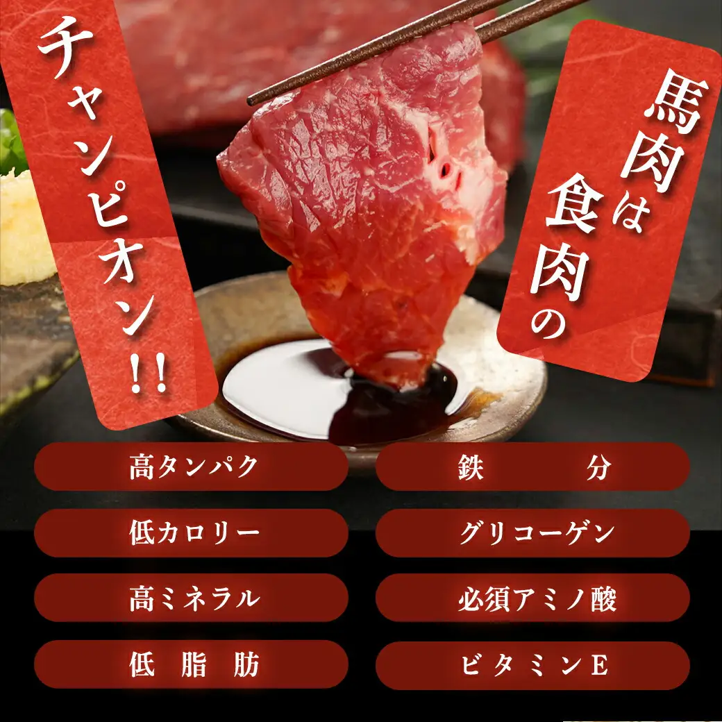 ≪家庭用≫馬刺し用赤身ブロック〔19-0103〕_(都城市) 都城産 馬肉 高タンパク 低カロリー 高ミネラル 低脂肪 鉄分 グリコーゲン 必須アミノ酸 ビタミンE 女性に人気