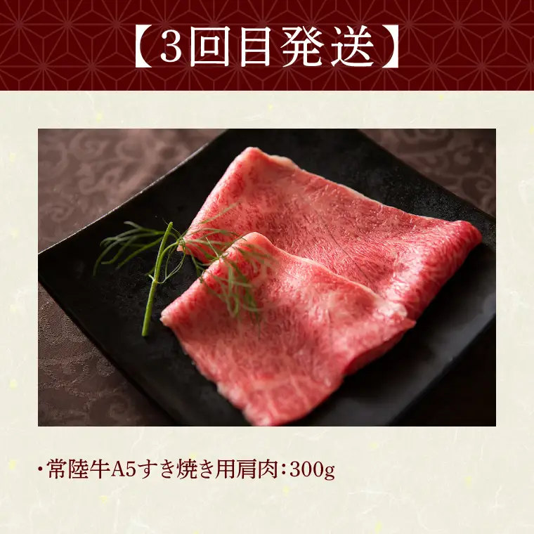 3ヶ月 定期便 Aコース 常陸牛100%無添加ハンバーグ4個 焼肉 すき焼 肉のイイジマ (DU-103)