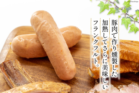定期便【3ヶ月連続お届け】 手づくりハム ビールのおつまみセット （スモークリブ 約150g 手羽先の燻製 約110g フランクフルト約130g ペッパーハム 約100g）計約500g×3回 総計約1.5kg [デリカテッセン アーチャン 埼玉県 小川町 234]