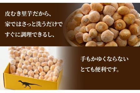 奥越産 皮むき里芋 1.2kg×2P（マル秘レシピ付き） [A-037009]