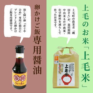 【定期便】上毛町産の「たまごかけご飯セット」（卵20個・米2kg・専用醤油）6回（毎月）コース_06T-006