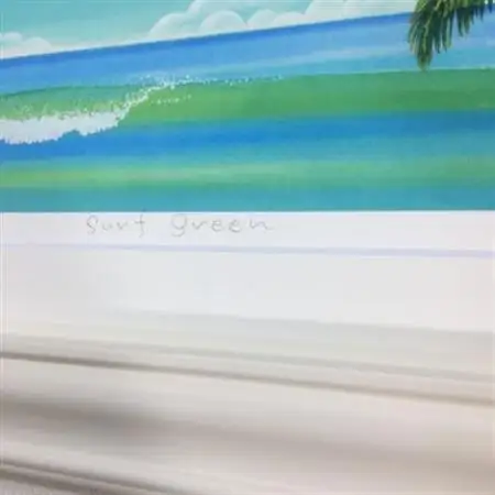 栗乃木ハルミ版画額装品「surf green」【1423313】