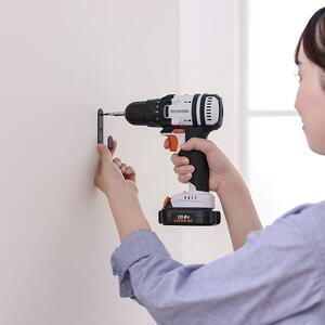 電動ドライバー ドライバドリル 10.8V 充電式 バッテリー付き 充電式ドライバドリル アイリスオーヤマ 家電 電化製品 ビット10本 小型ハイパワー JCDBL35 ホワイト
