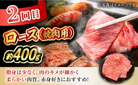 【3回定期便】長崎和牛お楽しみセット 竹コース（焼き肉 用 カルビ・ロース ・モモ） / 長崎和牛 和牛 牛肉 肉 / 大村市 / かとりストアー[ACAN064]
