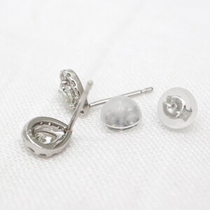 甲府市発 プラチナ ダイヤモンド ピアス 0.4ct ペアシェイプ [PS-0641-2PT]