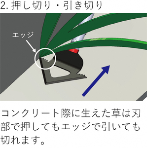 雑草を押してカット引いて抜根！雑草スクレーパー（革ケース付）