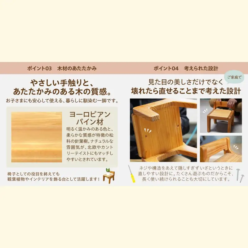 【手作り家具コロール】はじめての椅子（ヨーロピアン）【E-036】