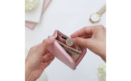 墨田区産ピッグレザーミニウォレット ファッション 小物 財布 収納力 コンパクト Ｌ字 ファスナー 小銭入れ シンプル 紙幣 カード 収納 取り出し 簡単  ブルー