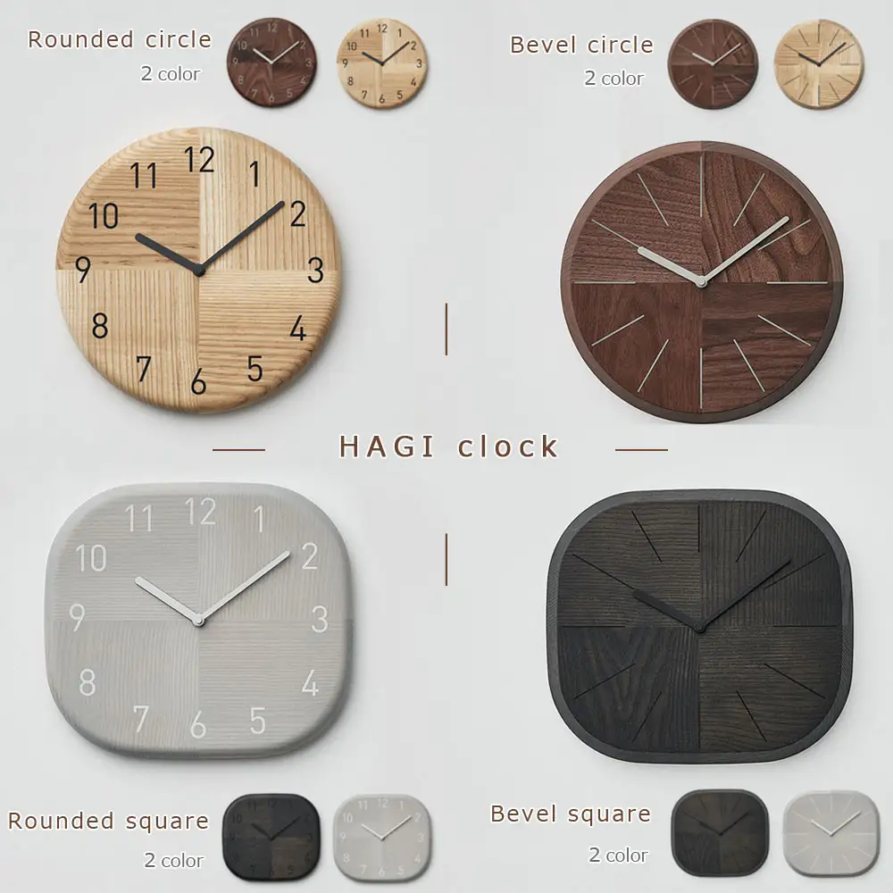HAGI clock - Bevel circle　SASAKI【旭川クラフト(木製品/壁掛け時計)】ハギクロック / ササキ工芸【walnut】|時計_03457