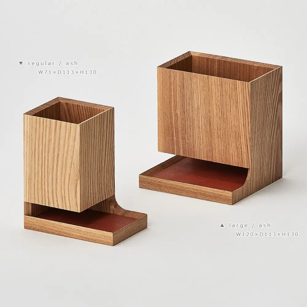 Duplex pen holder - large　SASAKI【旭川クラフト(木製品/ペンスタンド)】デュプレックスペンホルダー / ササキ工芸【ash】_03478